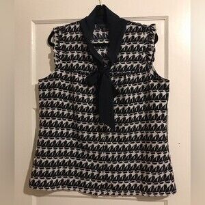 Tommy Hilfiger Sailboat Bow Tie Neck Ruffled sleeveless Tank Top